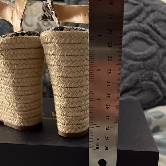Snake Skin (faux!) Open Toe Espadrille Wedges - Picture 4 of 6